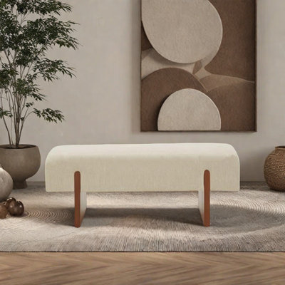 Repose-pieds en flanelle de long en bois massif