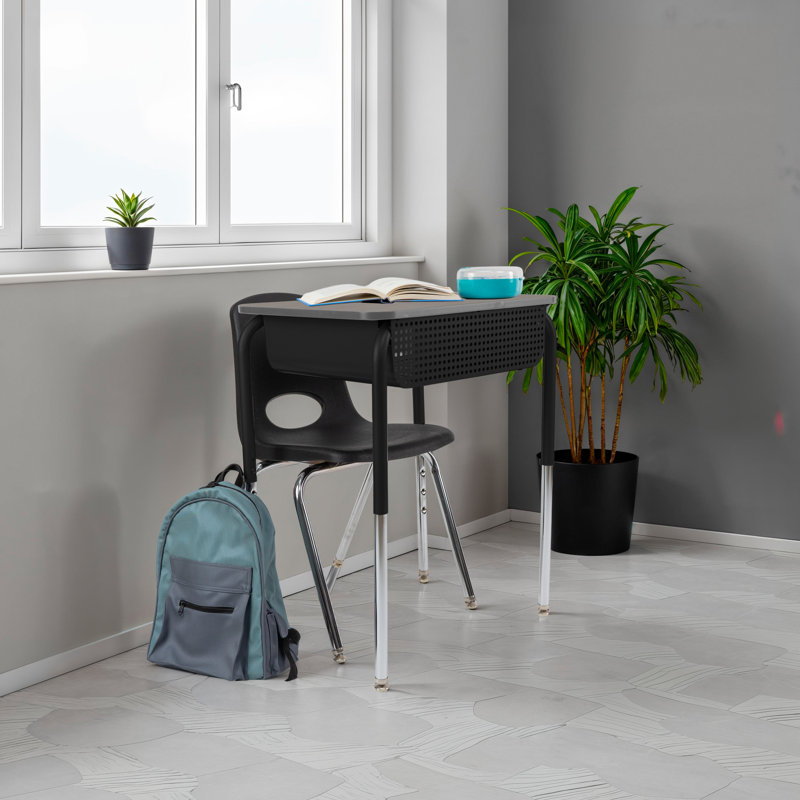 Bureau ouvert 18 po x 24 po Belly Curve avec boîte à livres en métal, paquet de 2 - Strandz cosmique / graphite / noir