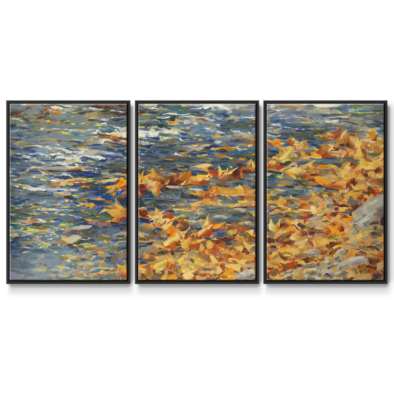 " Autumn Creek " 3 - Pieces, 24" H x 48" W x 2" D, Black