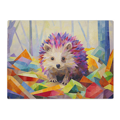 Hedgehog Geometric  Glass Chopping Board