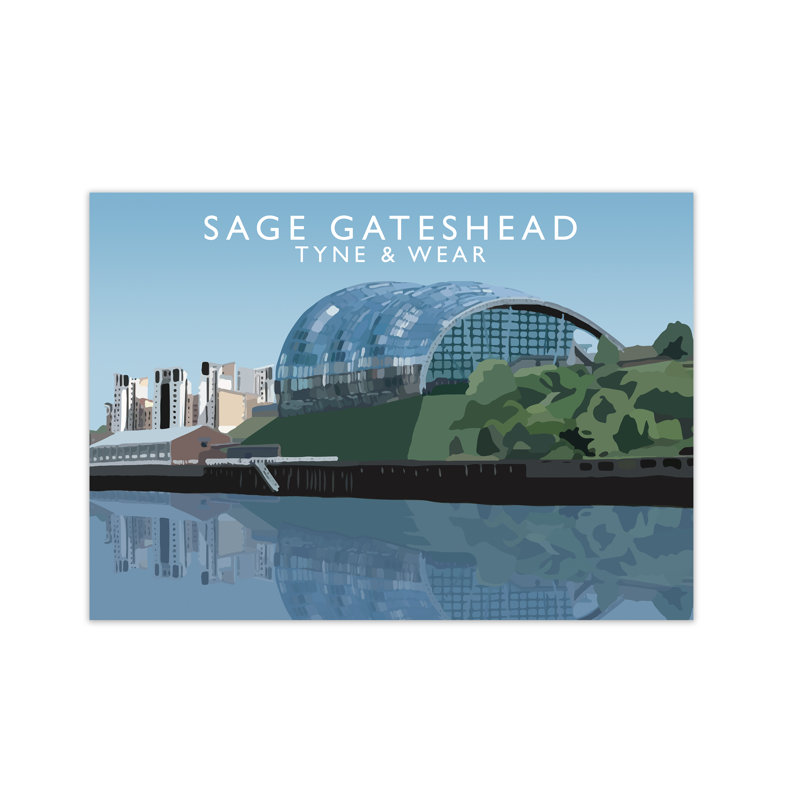 Sage Gateshead Tyne & Wear by Richard O'Neill - Print, 21cm H x 29.7cm W x 3cm D, Unframed