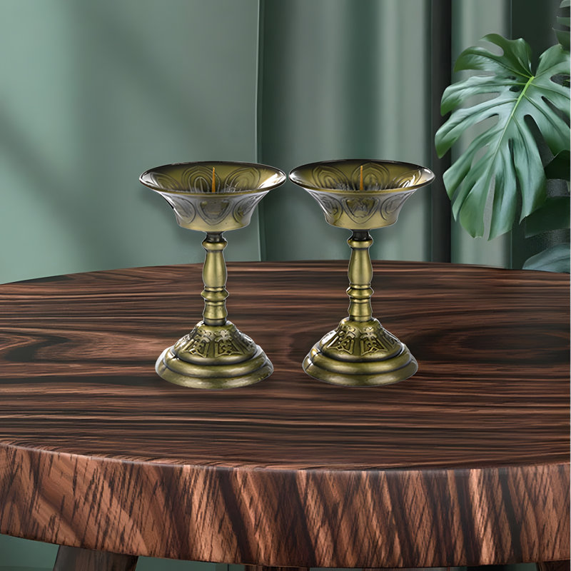 Metal Tabletop Pillar, Antique Color, 3.3" H x 2" W x 0.5" D