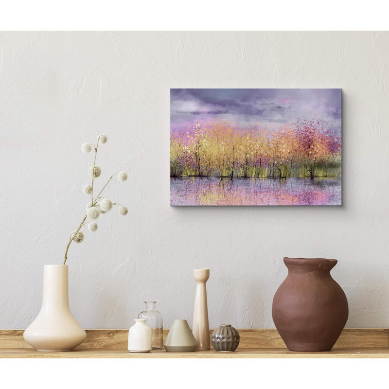 «Abstract Forest Reflection» sur «Abstract Forest», H 16 po x l 24 po, Toile tendue