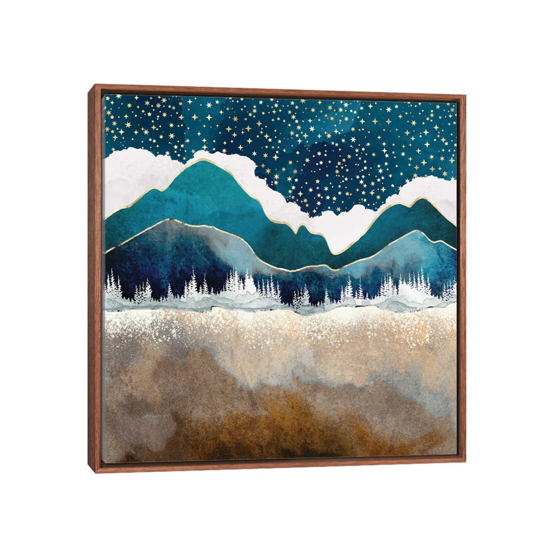 Fin de l'hiver - Imprimé, Cadre flottant brun, H 37 po x l 37 po x P 1,5 po