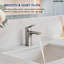 Robinet de salle de bain à un trou, robinet de salle de bain à poignée simple avec drain-125423816
