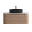 Meuble-lavabo mural de 91 cm (36 po) avec lavabo ovale noir rayé et tiroir de rangement-1972879058-1972879068-1972879056