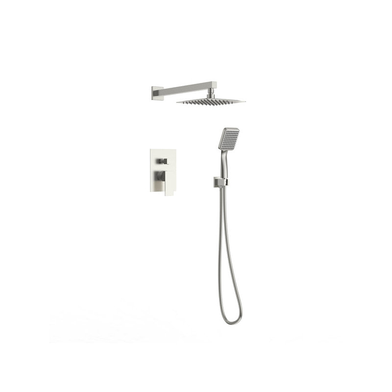 DAX Roma Square Shower System, Brush Nickel, Nickel