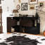 Armoire de rangement extensible 32,5 po à 58,8 po de large et rotative à 90 degrés pour 2 personnes, pour chambre à coucher, salle de bain noire et noyer avec tiroir, buffet d'étude