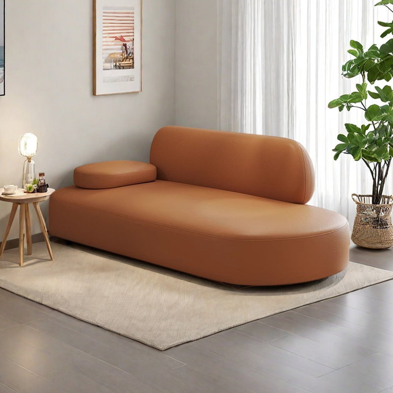 Méridienne légère et luxueuse, Orange, Orienté à gauche (vu de face)