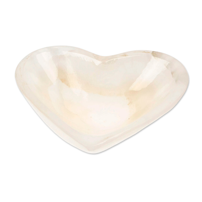 Novica Handmade White Heart Marble Catchall