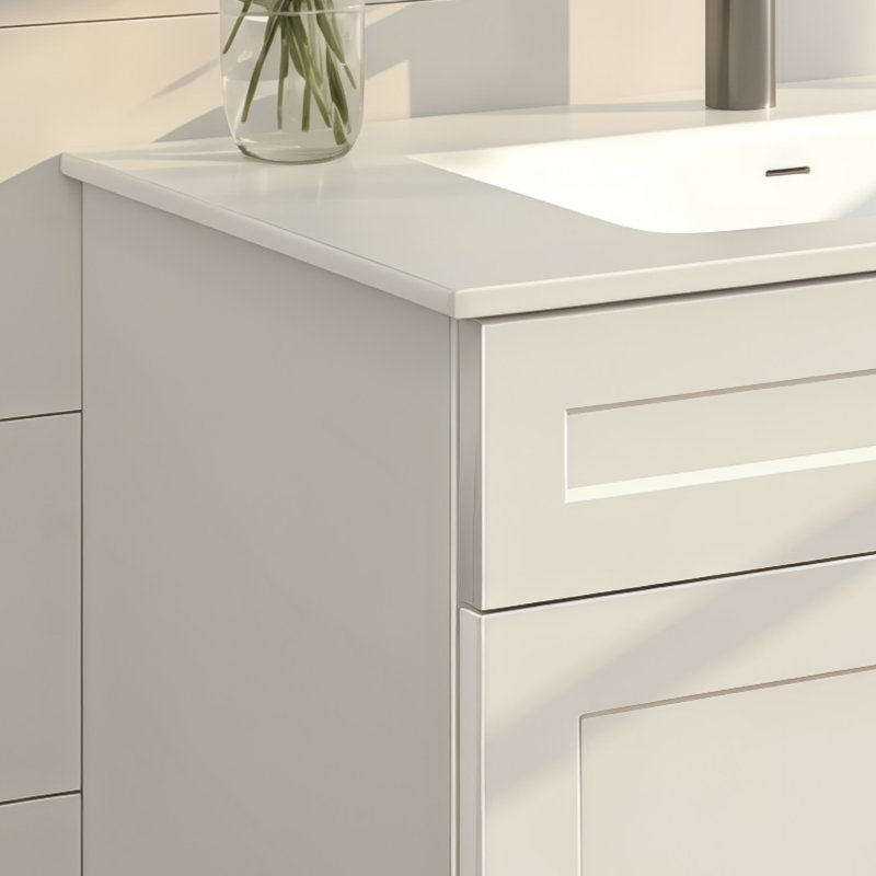 Base de meuble-lavabo blanche à bascule, conception modulaire, compatible avec l'installation du lavabo, simple et pratique.
