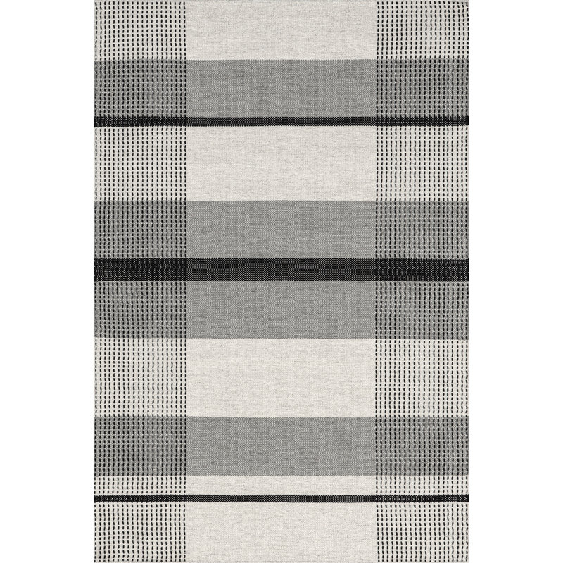 Tapis en laine à carreaux Hurley, Rectangle 9 pi 6 po x 13 pi 6 po