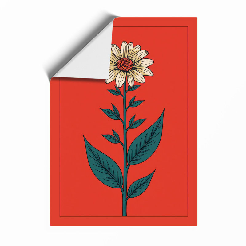 Simple Daisy Botanical - Framed Print, Unframed, A2 - 59.4 x 42.0 cm