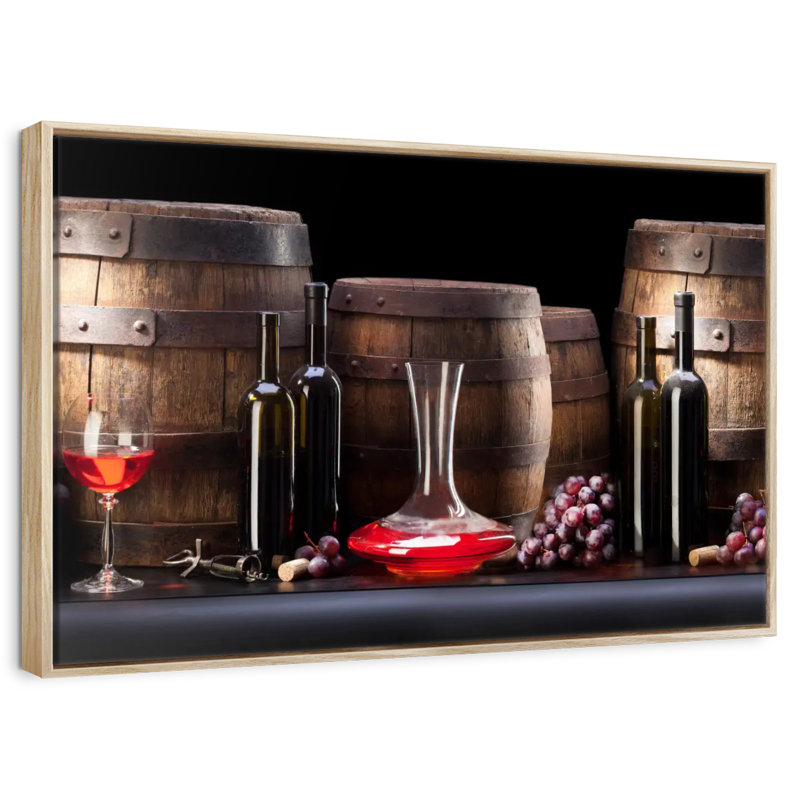 Réserve de vin, 13 po x 9 po, Cadre flottant en bois naturel