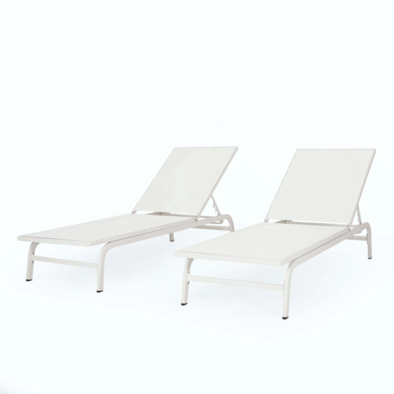 Elegant Outdoor Mesh Chaise Lounge With Aluminum Frame For Ultimate Comfort And Durability( SET OF 2 )