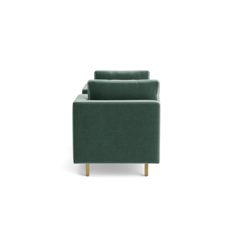 Hunter Bench, Performance Velvet - Jade, Brushed Brass