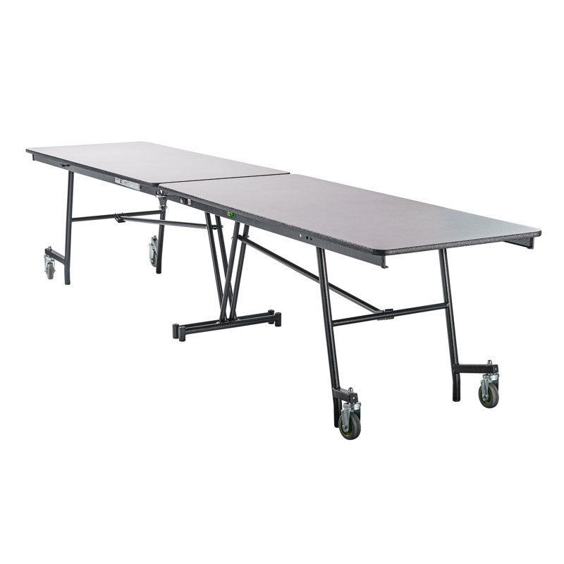 Table de cafétéria mobile NPS, rectangulaire de 12 pi, centre en panneau de fibres à densité moyenne