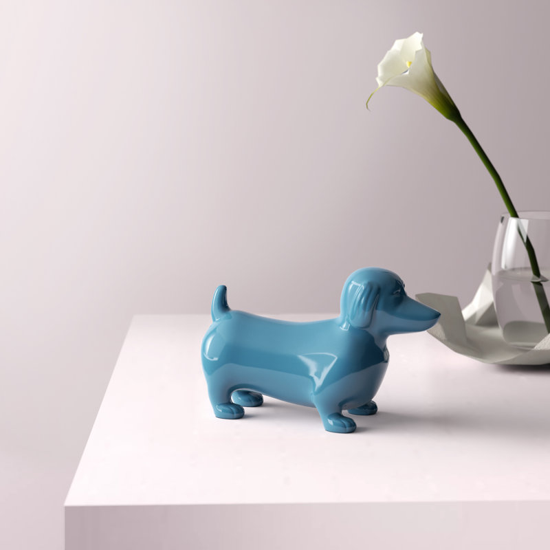 Figurine de chien teckel Arrihanna, Bleu