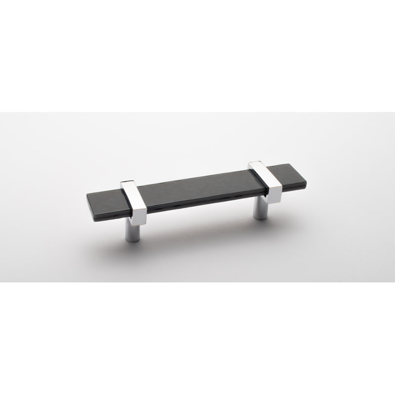 5.5 Length Bar Pull, Polished Chrome/Slate Gray