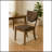 Set Of 2 Padded Fabric Dining Chairs In Walnut And Dark Chocolate