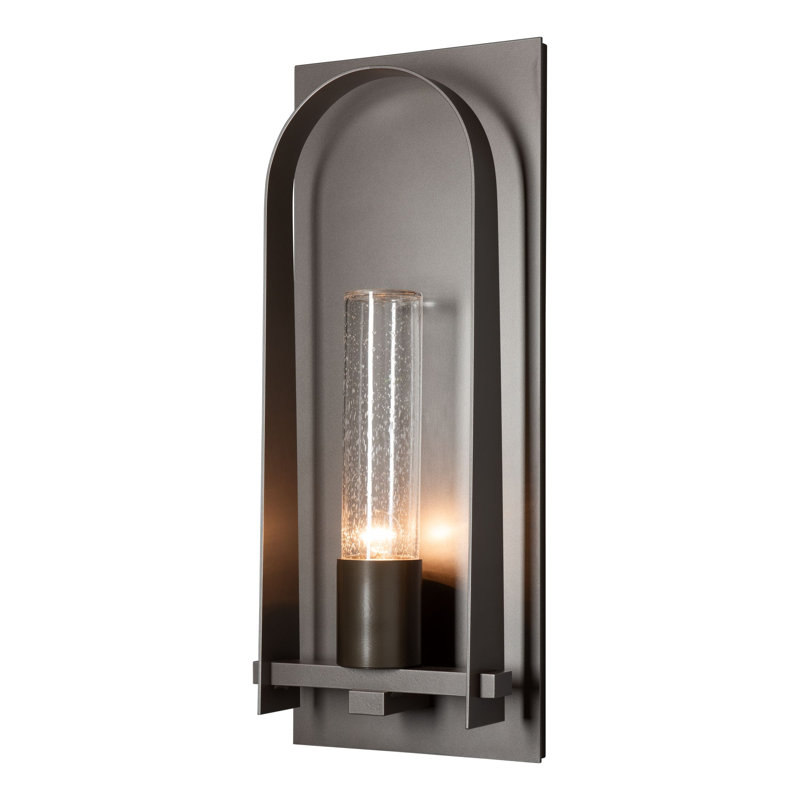 Triomphe Aluminum Wall Light, Seeded Clear, 27.2" H x 10.7" W x 5.2" D, Coastal Dark Smoke