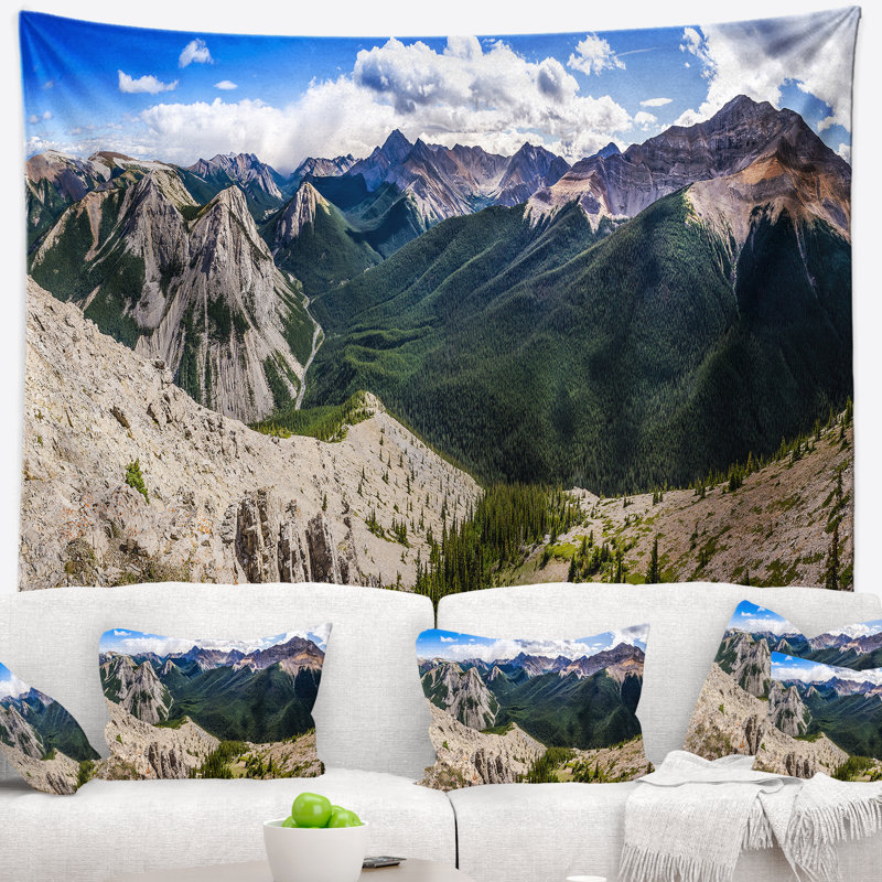 Tapisserie panorama à montagnes en polyester avec accessoires suspendus inclus, H 68 po x l 80 po