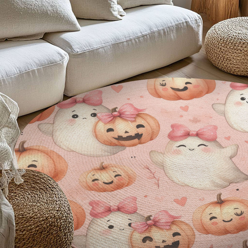 Tapis tressé Ghost Gourd Duo, Rond 5 pi