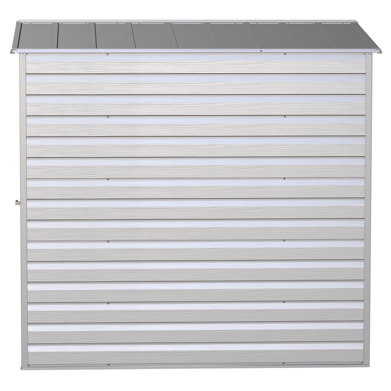 6 ft. x 7 ft. Flute Grey Galvanized Steel Storage Shed
