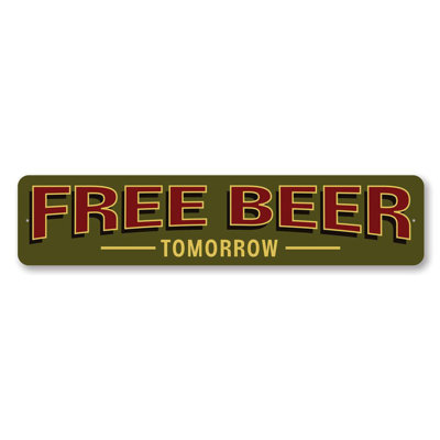 Enseigne en métal Free Beer Demain