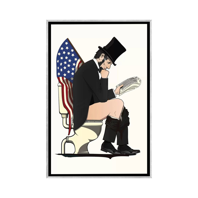 Abraham Lincoln on the toilettes - impression d'art graphique, H 60 po x l 40po x P 1,5 po, Aucun mat