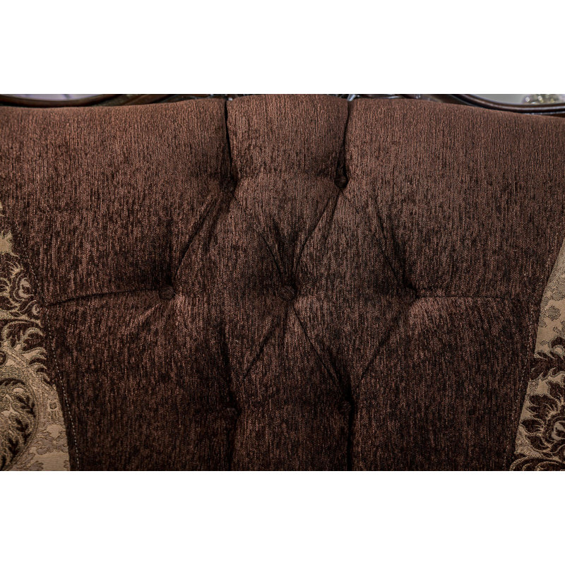 Canapé traditionnel 94,4 po, brun foncé, Marron foncé
