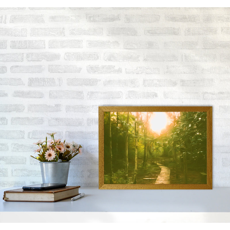 Autumn Wood - Print on Canvas, Brown Framed, 34cm H x 46cm W x 3cm D