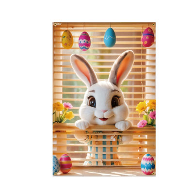 Easter Door Cover Streamer Easter Bunny Streamer 90x180cm Front Door Decoration Streamer