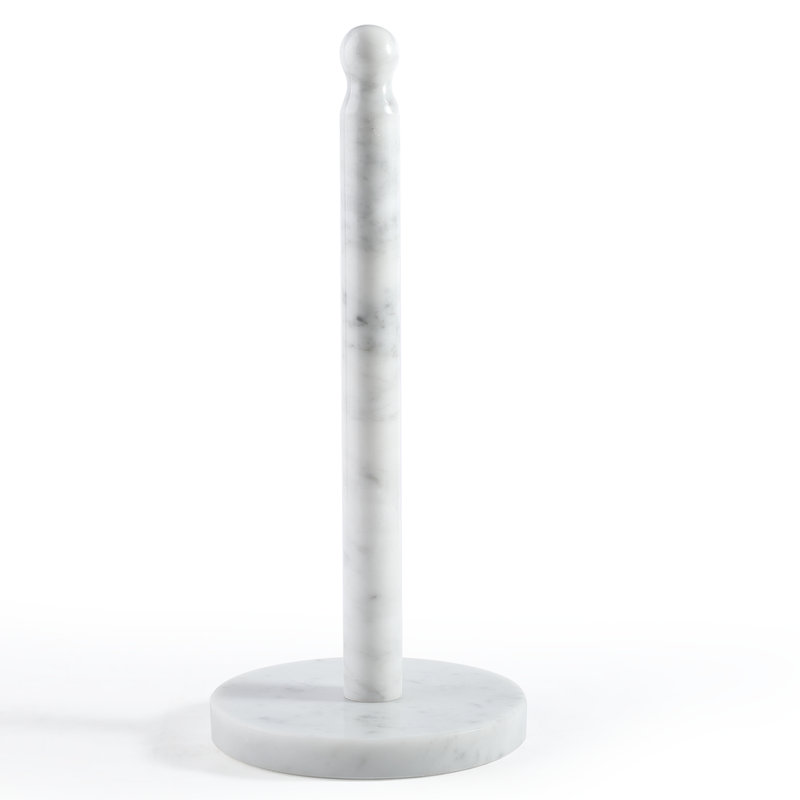 Distributeur de serviettes de cuisine en marbre naturel, Blanc / Gris, H 12 po x l 6 po x P 6 po