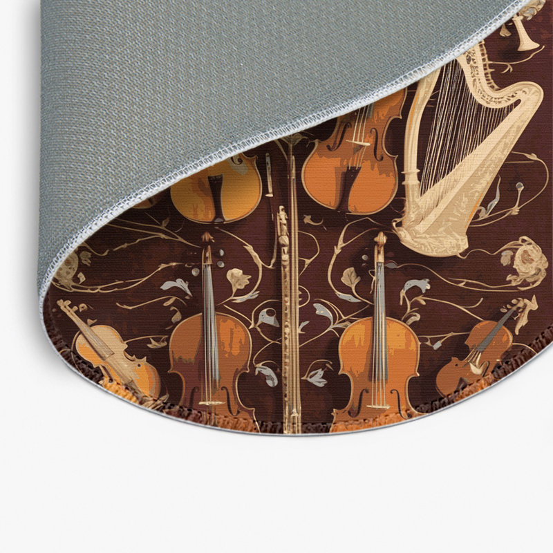 Tapis noir français intérieur et extérieur, Rond 5 pi