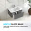 Meuble-lavabo mural simple flottant 30 po avec comptoir en céramique Modern