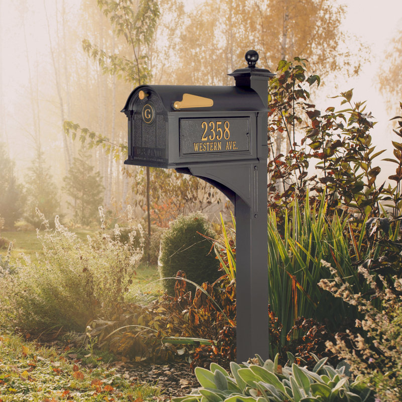 Balmoral Aluminum Post Mounted Post Box, Yes, Black