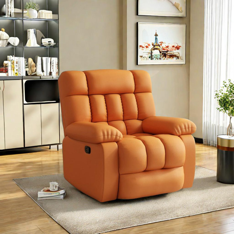 Fauteuil inclinable pivotant durable avec rembourrage épais, Orange