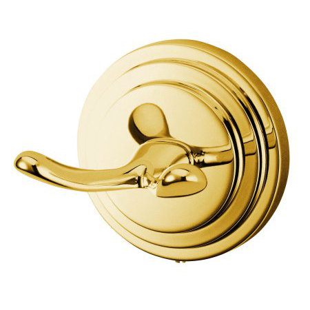 Milano Wall Mounted Manhattan Robe Hook, Polished Brass
