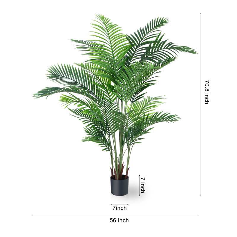 Palmier artificiel Adcock en pot, H 71 po x l 55 po x P 55 po
