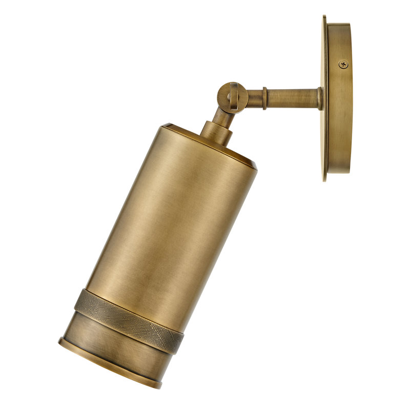 Pratt 12.5" Aluminum Pivotable Wall Mount Lantern, Heritage Brass