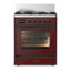 Cuisinière à double carburant 30 pouces avec 5 brûleurs scellés bourgogne de Majestic III Series (propane liquide, garniture brunie)