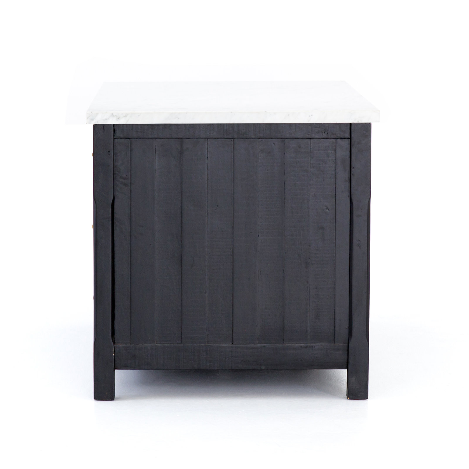 Karelia Kitchen Island, Marble/Black