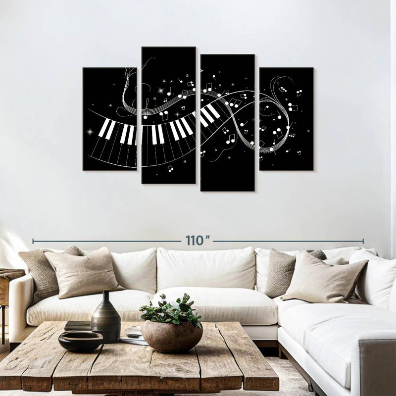 Abarca Piano Key Notes, H 48 po x l 75 po