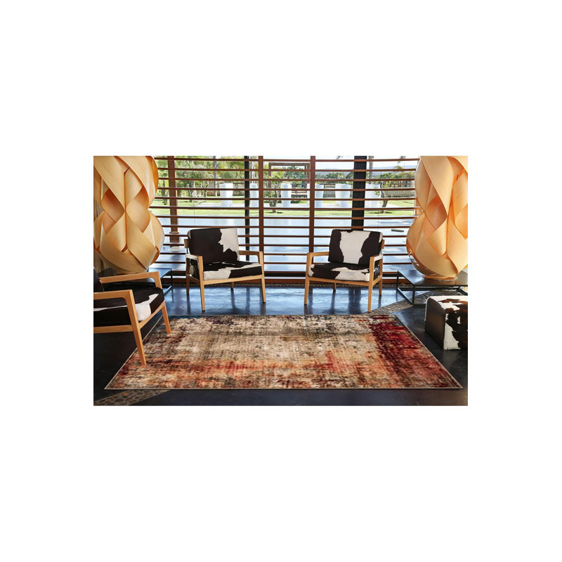 Tapis abstrait à motif abstrait lavable à la machine, Tapis de couloir 3 pi 3 po x 9 pi 10 po