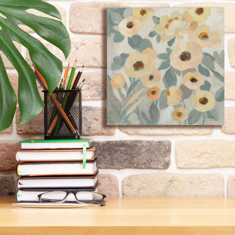 «Epez Graffiti» «Breezy Flowers 2» par Silvia Vassileva, art mural sur toile, 12 po x 12 po