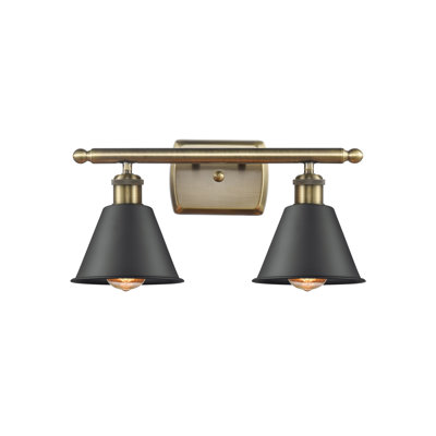 Éclairage pour salle de bain à 2 lumières en laiton antique à intensité variable Coddington