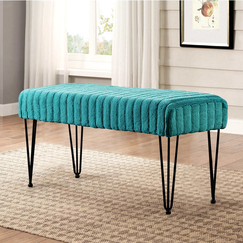 Dugan Upholstered Ottoman, Tile Blue 