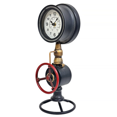 Pipe Industrial Metal Table Clock