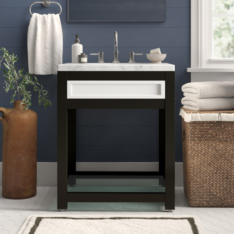 Base de lavabo console en acier Kingston avec tablette en verre Kingston Brass, Bronze huilé